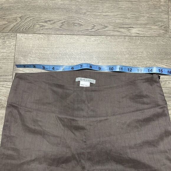 Sarah Pacini Linen Tan Brown Pants Zipper Size 1 Small Trousers 26" Inseam - Picture 6 of 8